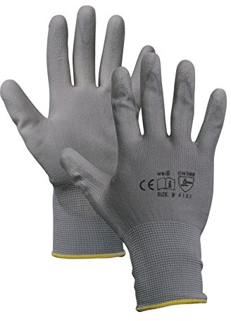 Montagehandschuhe - 12 Paar - Arbeitshandschuhe - Farbe: grau - 11 (XXL)
