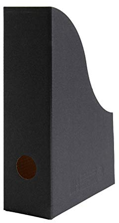 10 x PresentFill® Kleine Stehsammler Schwarz Zeitschriftensammler Stehordner für DIN A5 Format aus 100% Recycling Karton - Made in Germany für Schreibtisch, Archiv und Aufbewahrung