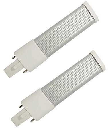 E-Simpo L135mm/5.3 2-Pack 4W G23 PL-S 7W Plug in Recessed PL Bulb 2-Pin Horizontal Retrofit CFL PLS-7W Replacement 110V 220V 180° View Angle Ceiling Lamp (Daylight 6000-6500k)