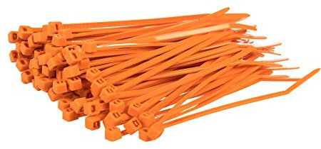 GTSE 4” Orange Zip Ties, 100 Pack, 18lb Strength, UV Resistant Nylon Small Cable Ties, Self-Locking 4 Inch Tie Wraps