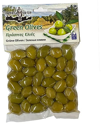 Candia Crop Olive Verdi Greche Con Nocciolo | Pacco da 5 x 200 g (Totale: 1 kg)