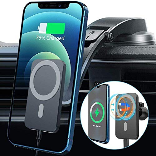 Blsyetec 15W Magnet Handyhalterung Auto mit Ladefunktion, Magnetisches Qi Autohalterung Kompatibel mit MagSafe Autohalterung Schnellladegerät für iPhone 16/15/14/13/12 Series
