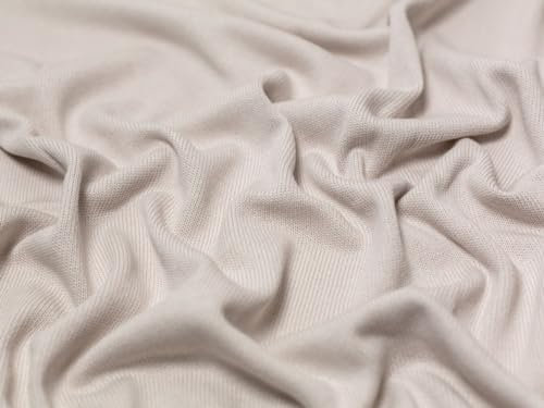 Strickstoff, 100 % Baumwolle, Beige, Meterware