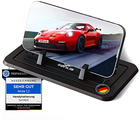 Sonlib Handy-Halterung-Auto | TESTSIEGER bei jedem Smartphone und Armaturenbrett | Antirutschmatte mit Handyhalterung | Top für iPhone Handy Navi | Universal Halterung Auto Silikon | Car Phone Holder