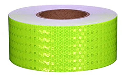 WSNDY 7Cm X 3M Ruban D'avertissement Réfléchissant, Ruban D'avertissement Auto-Adhésif Ruban De Sécurité- Visible pour Véhicules, Vélos, Extérieur, Voitures,Fluorescent Green