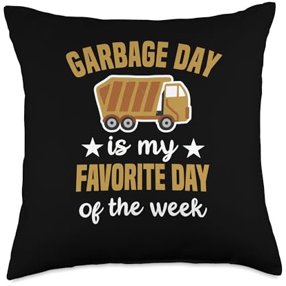 Garbage Truck Waste Collector Throw Pillow
