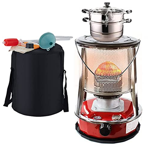 Xrdbfd Petroleumofen Für Innenräume, Praktische Petroleumheizung, Petroleumkocher Heizer, Outdoor-Camping-öl-Paraffin-Petroleum-heizung, 360°-umlaufheizung,4.6Lred
