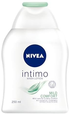 NIVEA Intimo Natural Comfort Intimate Wash Lotion Bundle of 6 for Gentle Daily Cleansing – Mild pH-Adapted Intimate Hygiene Wash with Chamomile Extract and Jojoba Oil, 6 × 250 ml / 8.3 fl oz