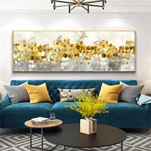 Abstrakte Kunst Ölgemälde auf Leinwand Wandkunst Poster und Drucke Wandkunst Gold Surf Bild für Wohnzimmer Wohnkultur 40x120cm Rahmenlos