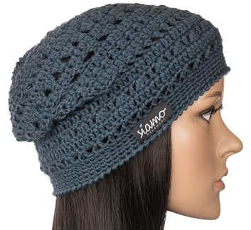 Sommer-Mütze VERONA petrol Baumwolle-Mix Sommer-Beanie Häkelmütze Damen-Mütze Herren-Mütze by siamo-handmade