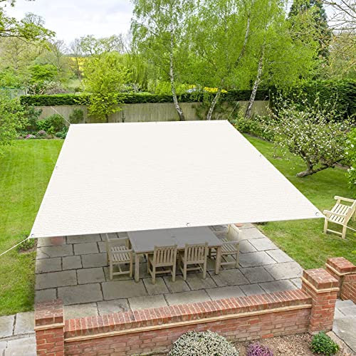 Sunscreen Awning 5.5 x 9 m UV Protection 95% Sun Block Sun Hot Tub Shelter for Outdoor with Awning Attachment for Outdoor Garden Pergola Patio, White