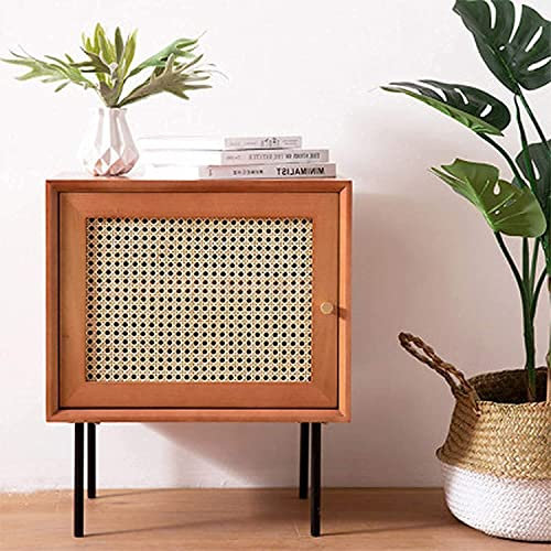 JUNNIU Mesita De Noche De Madera Maciza, Gabinete De Almacenamiento De Ratán Retro De Madera De Cerezo, Gran Espacio De Almacenamiento (Color : D) Decoration