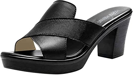 Allbestop Compensées Femme,Semelle Talon Escarpins Petit Talon Chaussures Femme Confort Chic Été Femme 39 Chausson Cuir Enfant Mule Enfant(Le noir,42)