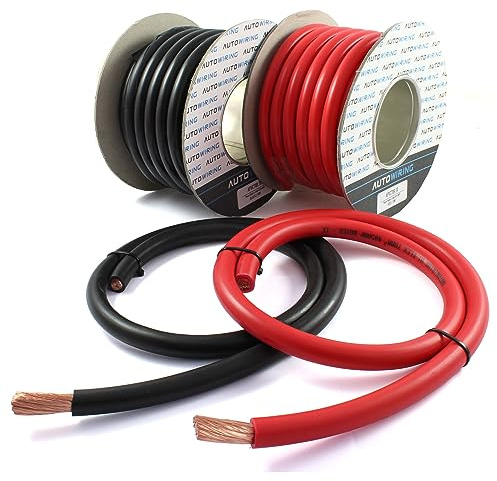 Autowiring Automotive Hi-Flex 485 A, 70mm², 2/0 AWG Batterie-/Starter-/Inverter-/Schweiß-PVC-Kabel (Schwarz, 5 Meter)