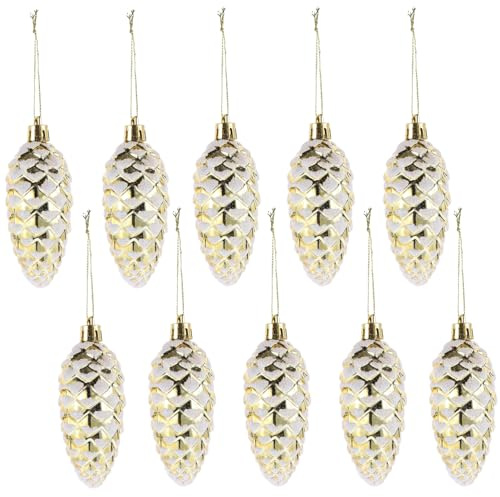 Toyvian Elegante 10 Stücke Tannenzapfen Weihnachten Baum Dekorationen Kugeln Hängende Ornamente Festliche Home Dekorationen