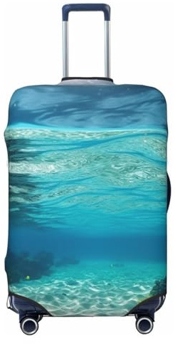 Resebagage överdrag elastisk resväska bagageskydd undervattensutsikt över tropisk strand mode resväska skydd passar 45 – 81 cm bagage, Svart, XL, Resväska