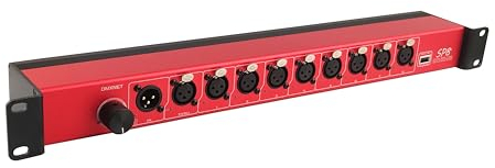 DMXNET 8-port Opto-Isolated DMX Splitter/Amplifier/Isolator, LED Indicator, USB Work Light, Bulit-in Termination, XLR-3PIN,19 Inch Rack Mountable