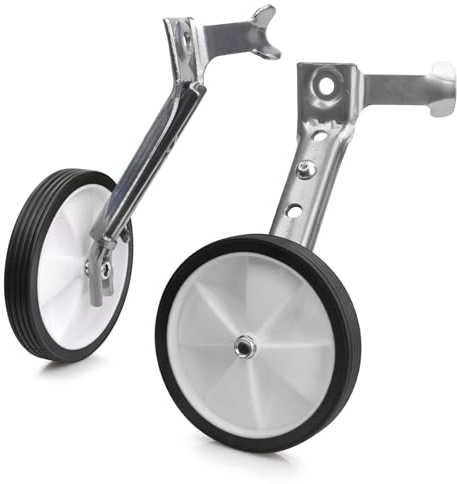 Spesh cykelstödhjul förstärkning barncykel stödhjul lämpliga för hjul från 16 till 22 tum stödhjul för barn/vuxna (silver)
