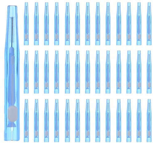 HDKAJL 40 cepillo interdentales, cepillos de 0,7 mm, palillos de dientes suaves, cabezal de hilo dental, limpiador de dientes, herramienta de limpieza dental