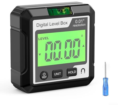 Eawfgtuw Digitaler Winkelmesser, digitaler Winkelmesser, elektronischer Winkelmesser, Neigungsmesser mit Magnetfuß, für Zimmerei, Gebäude, Mauerwerk, Auto (F)