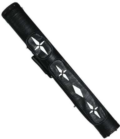 rockible Billard-Queue-Tasche mit 4 Fächern für Snooker, PU-Leder, Aufbewahrungslösung