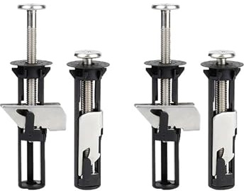 Heavy Duty Toilet Seat Fastener Bolt Kit, Toilet Seat Fittings, Universal Toilet Seat Bolt Kit, Toilet Seat Screws Replacement Kit for Easy Installation and Maintenance of Toilet Seats (Black 4PCS)