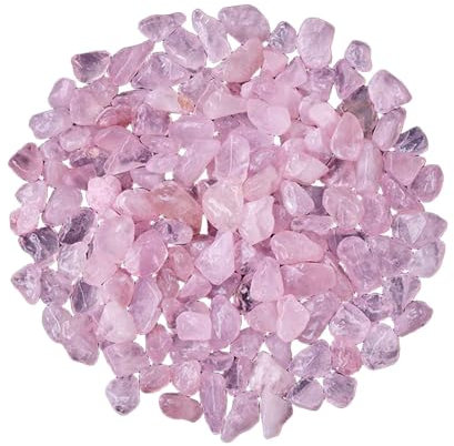 SUPBEI Rose Quartz Crushed Stone Crystal Chips Bulk Natural Gemstones for Jewelry Making Garden Aquarium Vase Plant Decoration,9~12mm