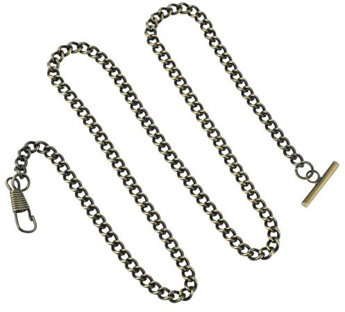 GAROZATION Elegante Taschenuhr Kette Silber aus Metall mit Vintage Stil 65cm Lang als Uhr Kette und Hosenkette für Casual Use und Formal Wear