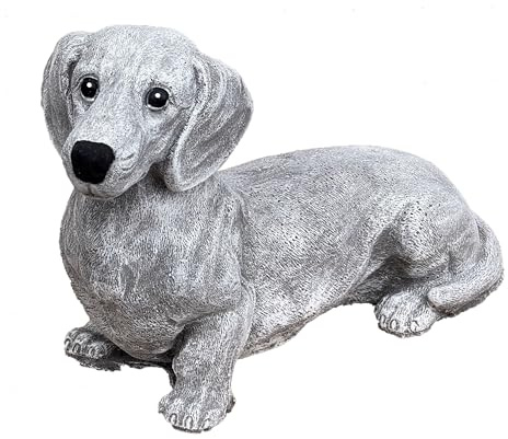 stoneandstyle Steinfigur Dackel XL, frostfester Steinguss, 34 cm Länge