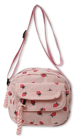 Huipalon Strawberry Crossbody Taschen für Mädchen Frauen Rosa Süße Tasche mit verstellbarem Riemen Rosa Erdbeere Frauen Mädchen Handtaschen & Schultertaschen für Schule Einkaufen Arbeit Reisen Sport