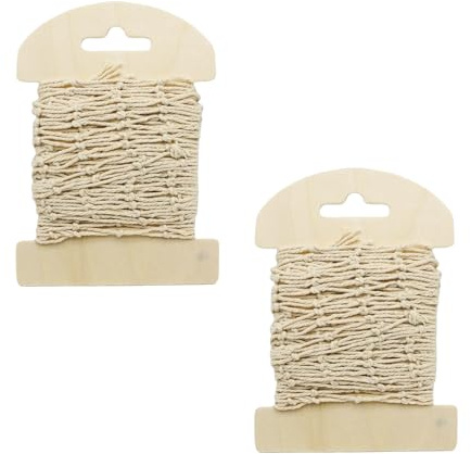 MIPIACE 2 Pezzi Rete da Pesca Decorativa 100cm x 13cm Rete da Pesca Cucita Beige Decorazione a Rete per Ristoranti Casa Bar Tema Murale Fotografica Stile Marittimo Decorazione Domestica di Nozze