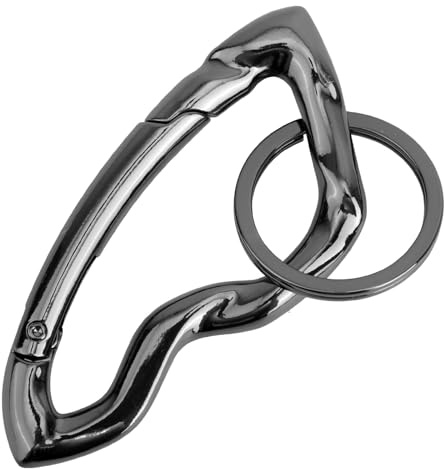 Tinoaly Mosquetón Llavero Cool Bonito para Hombres, Anilla Llave Negra Y2K con Diseño Moderno Irregular Gancho Mosquetón Ideal para Mochilas Llaves & Carteras
