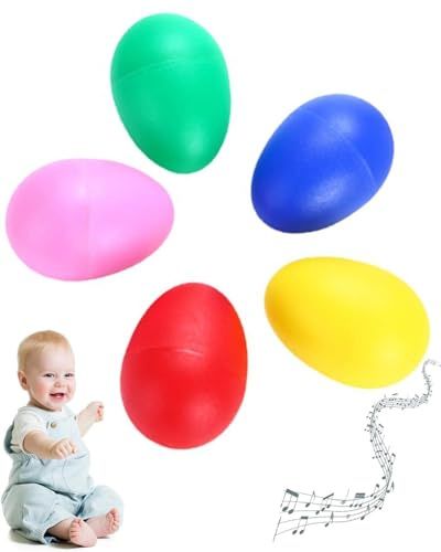 FUGLUS 5-teiliges Ei-Sandball-Shaker-Set, Musikinstrument-Shaker, Kinder-Shaker, Zubehör für den Musikunterricht in der Vorschule, Musikinstrumente für Säuglinge und Kleinkinder und Spielgeräte.