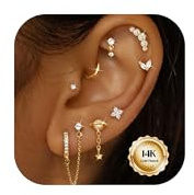 YADOCA Pendientes Acero Inoxidable Mujer Piercing Oreja Acero Quirurgico Pendientes Aro Pequeños Tragus Piercings Oreille Cartilago Oreja Oro Plata Conch Helix Piercing