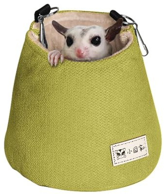 Sugar Glider påse säng – hängande stuga för små djur, bomullsbäddmatta