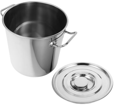 POPETPOP Marmite Inox 20L Couvercle, Casserole Multifonction à Double Poignée pour Cuisson en Marmite et Usage Professionnel Cuisine