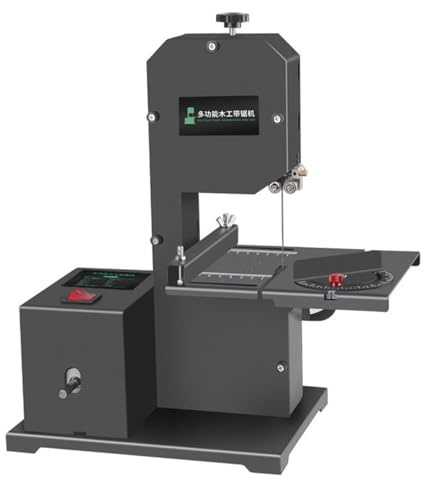 LXMydriasis Sierra de Cinta Banda de Banco para Trabajos de Precisión - Corte Recto, Curvo y Angular 0-45° - Motor 800W para Proyectos Exigentes en Madera y Acrílico