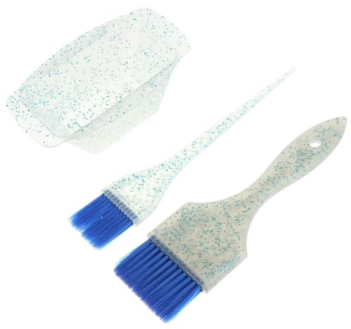 Kit Teinture Cheveux Professionnel, Bol Mélange Bleu et Pinceau | Accessoire Salon Coiffure, Application Précise Coloration Capillaire, Poils Souples pour Mélange Homogène
