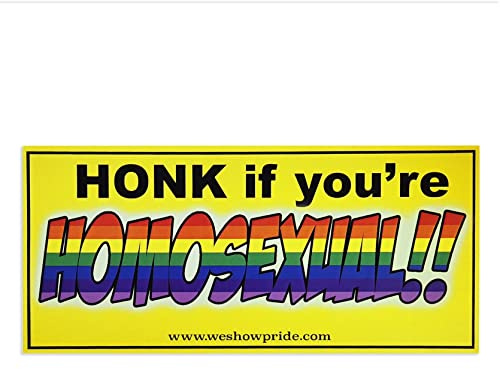 Gay Pride Bumper Stickers Novelty Fun Car Large LGBT LGBTQIA Vinyl Decal Honk if Your Homosexual