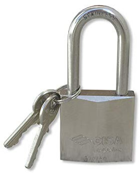 CISA 121711400, Lucchetto Locking Line Marine Type Arco Lungo, 40 mm, Arco in Acciaio, Corpo in Ottone