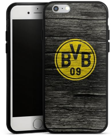 DeinDesign Coque en Silicone Compatible avec Apple iPhone 6s Étui Silicone Coque Souple Borussia Dortmund BVB Aspect Bois