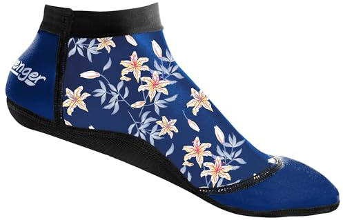 Seavenger SeaSnugs | Low Beach Socks for Sand Volleyball, Soccer, Snorkeling & Watersports (Dark Floral, Medium)