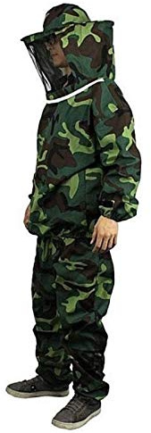 RXYNLL Imkerei Schutzkleidung-kreative Imkerei Und Anti-Biene Kleidung Hut Mit Schleier Weich Atmungsaktiv Und Langlebig Verschleißfester Camouflage Peaking Anzug