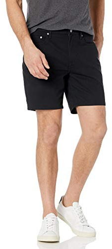 Amazon Essentials Men's Slim-Fit Stretch 5-Pocket Shorts, 7” (17.8cm) Inseam, Black, 34W