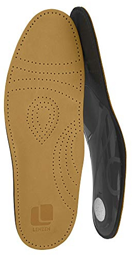 Lenzen Prestige Solette Interne in Pelle di Alta Qualità I Inserto per Scarpe Ortopediche con Supporto Metatarsale, Tallone e Carbone Attivo