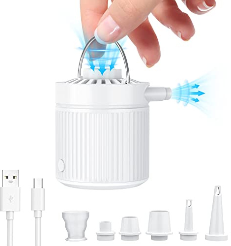 JATEKA Pompa Elettrica Pompa ad Aria Elettrica Ricaricabile con 3 Ugelli, 2 in 1 Gonfiatore Elettrico Portatile Pompa Elettrico per Materasso per Piscina Gonfiabile, Divano Gonfiabile, Anello da Bagno