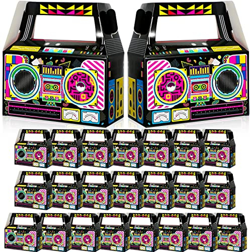 Zonon 24 Scatole per Bomboniere a Forma di Boom degli Anni '80 e '90 Decorazioni per Radio Retrò a Tema Centrotavola Hip Hop per Compleanno Feste Retrò Musicali (Nuovi Anni '80)