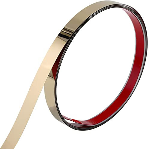 Trimold Moulure murale en acier inoxydable - Décollez et collez - Bordure en métal autocollante flexible pour plafond, cadre de miroir et plus encore - Finition semblable à un miroir