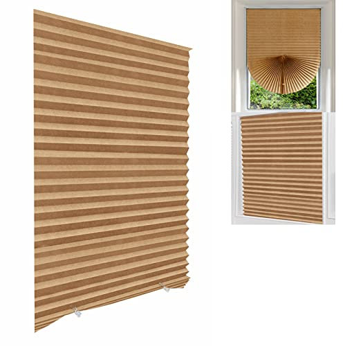 Temporary Blinds No Drill for Windows Stick on Curtains Blinds for Bedroom Kitchen Bathroom Windows,Light Filtering Privacy Protection,Easy to Cut to Size and Install with Clips