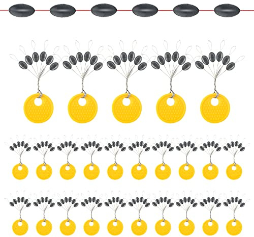 Realure 150/300 STK Stopper Angeln, 6 in 1 Kleine Gummistopper Angeln | Angel Schnurstopper, Verhindern Angelposen Verrutscht, Oval Gummiperlen Angeln, für 0.1–0.43mm Linie, Angelgewicht